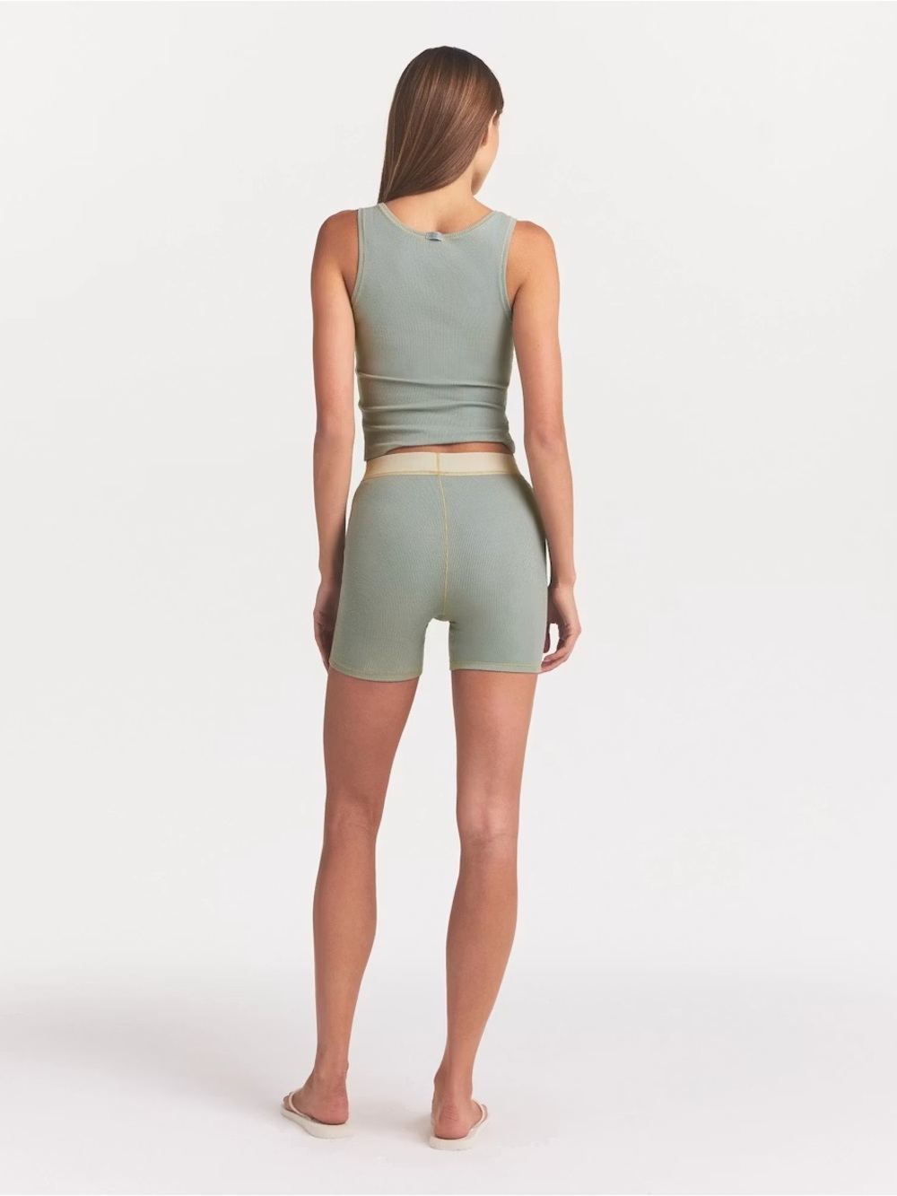 SKIMS Cotton Rib Tank In Mineral - Picture 3 of 6
